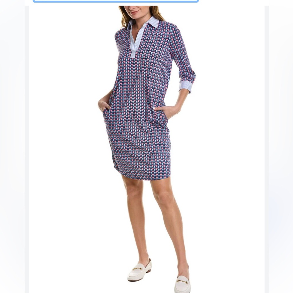J. McLaughlin Arosa Catalina Dress Blue Pink M